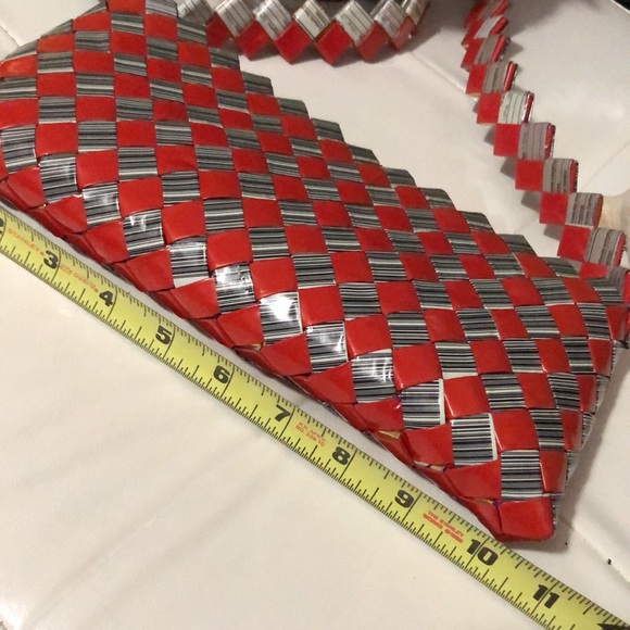 Recycled “Wrapper” Shoulder Bag-Red&Black-EUC - Picture 10 of 14